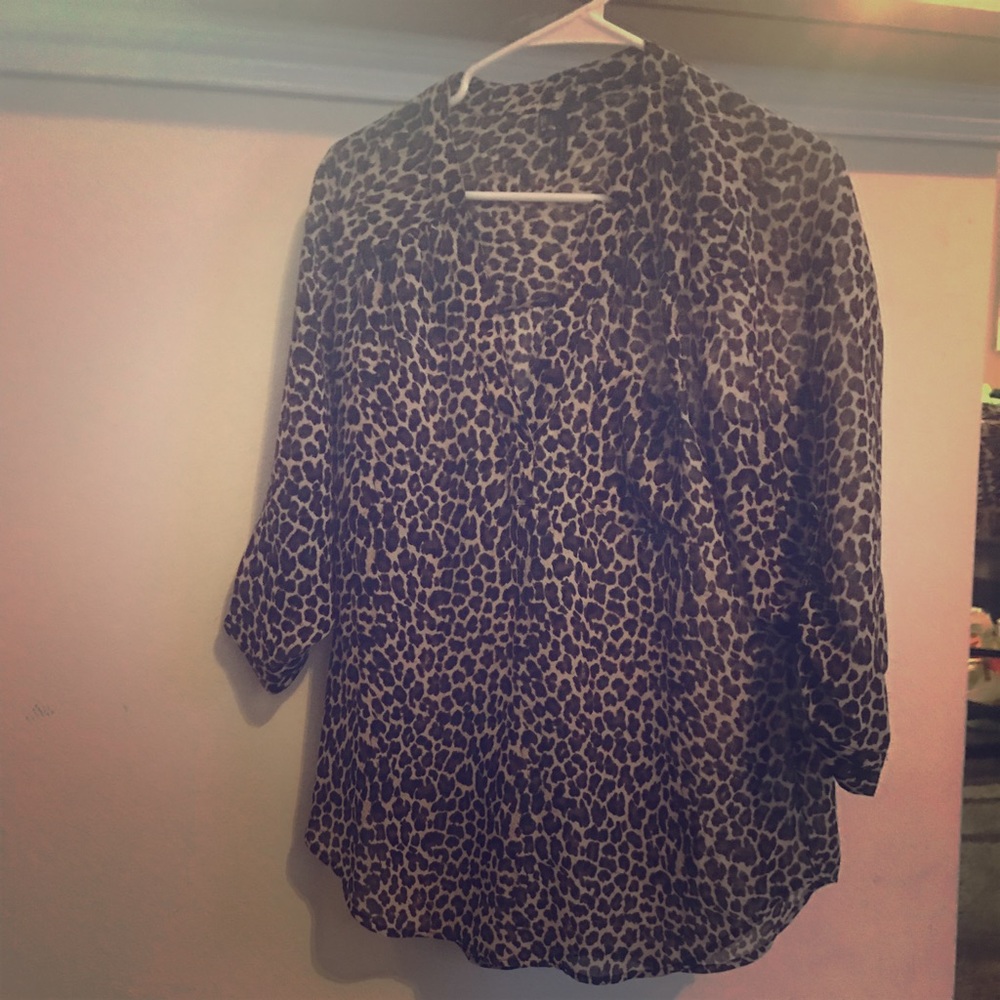Leopard sheer blouse